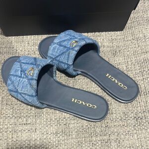 Coach Denim Slides